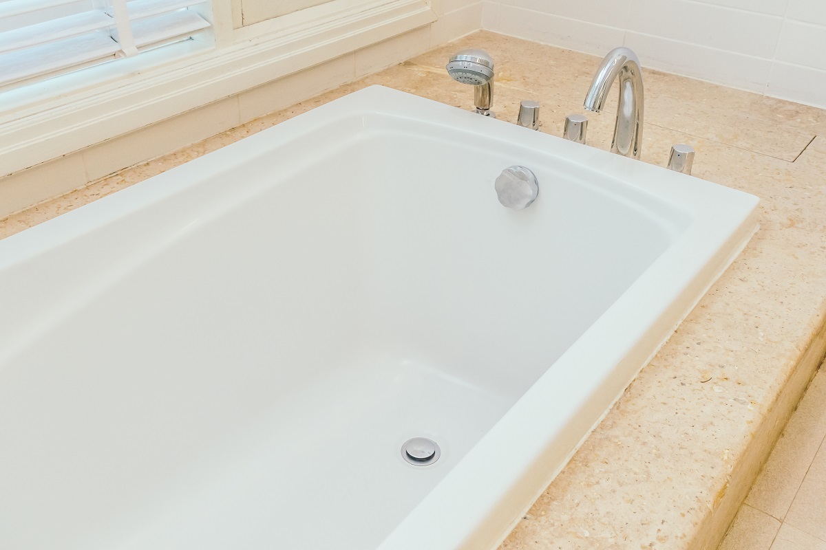 close-up of a bathtub